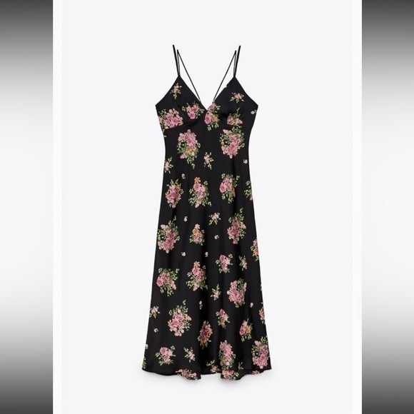 ZARA FLORAL PRINT SLIP DRESS - Picture 4 of 7